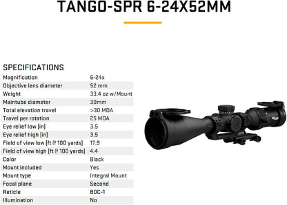 SIG SAUER Kikkertsigte Tango-SPR 6-24x52mm 30mm Tube