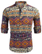 COOFANDY Herre Henley T-Shirt Langærmet Bomuld Hør ZSJ007181