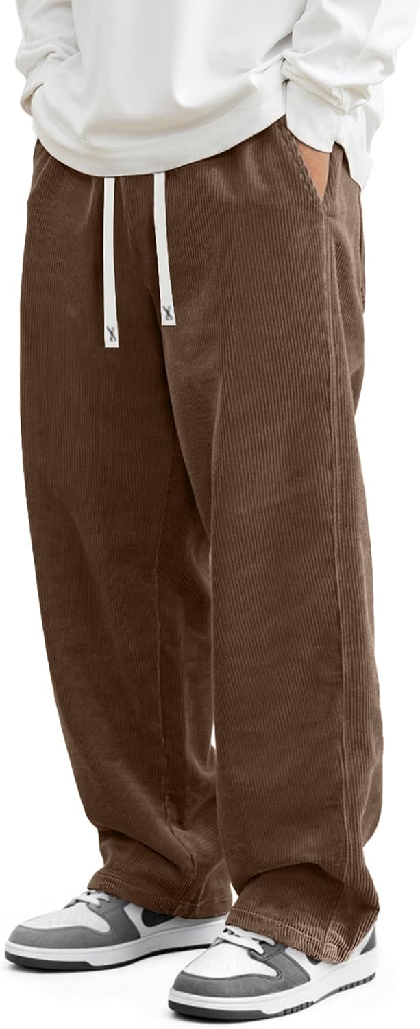 JMIERR Herre Fløjlsbukser Wide Leg Baggy Sweatpants