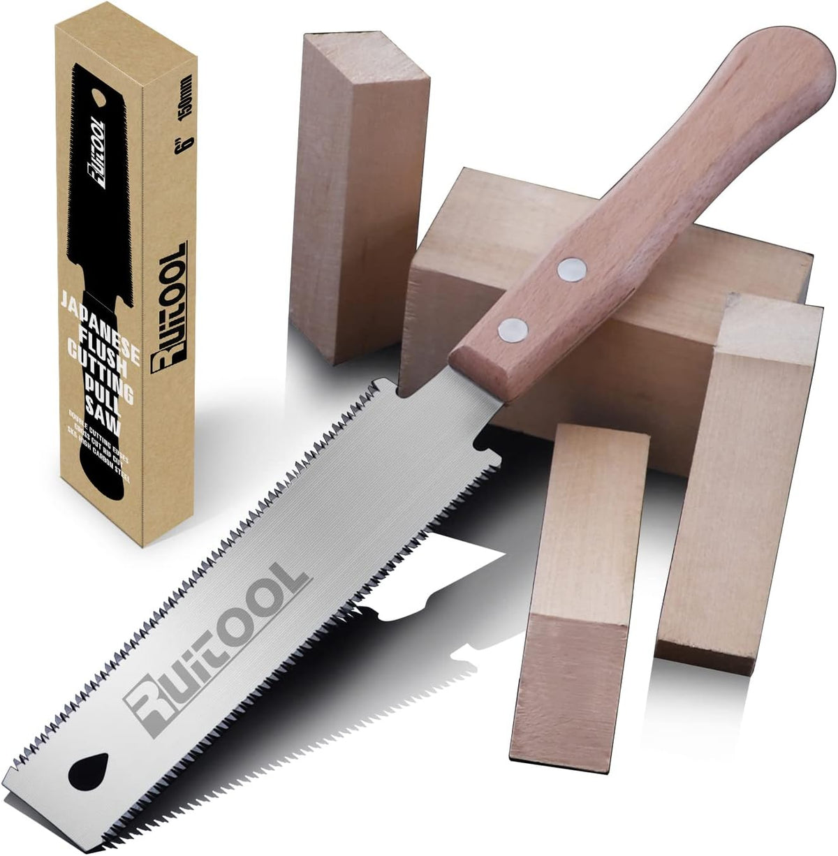 RUITOOL Japansk Ryoba Træksav Dobbeltsidet 15 cm