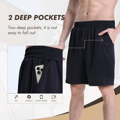 BOOJO Herre Træningsshorts Quick Dry Lommer 7-Pak