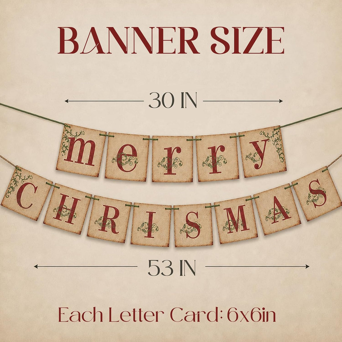 ORIENTAL CHERRY Vintage Merry Christmas Banner MM017