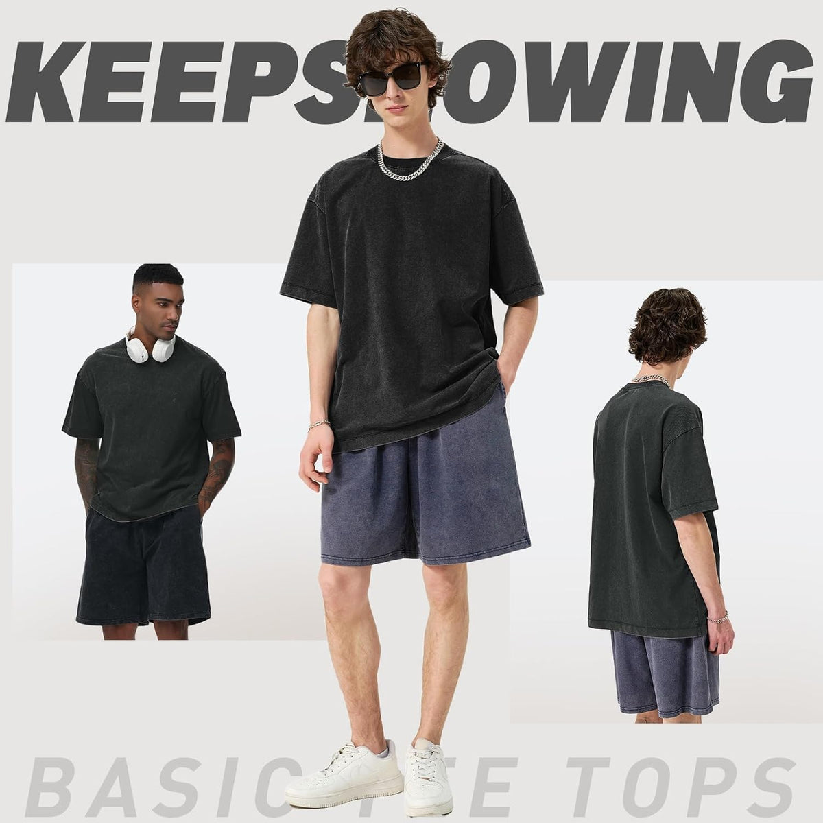 Herre T-shirt Oversized Bomuld Casual Kortærmet