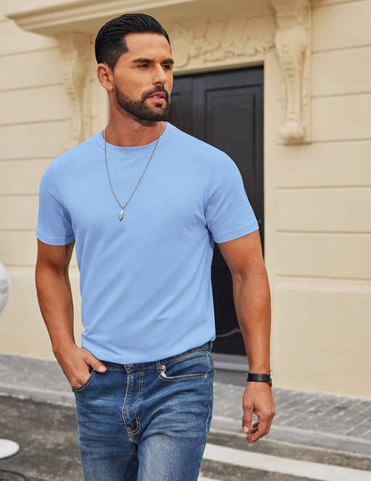 COOFANDY Herre T-Shirt Crew Neck Kortærmet Cxj010453