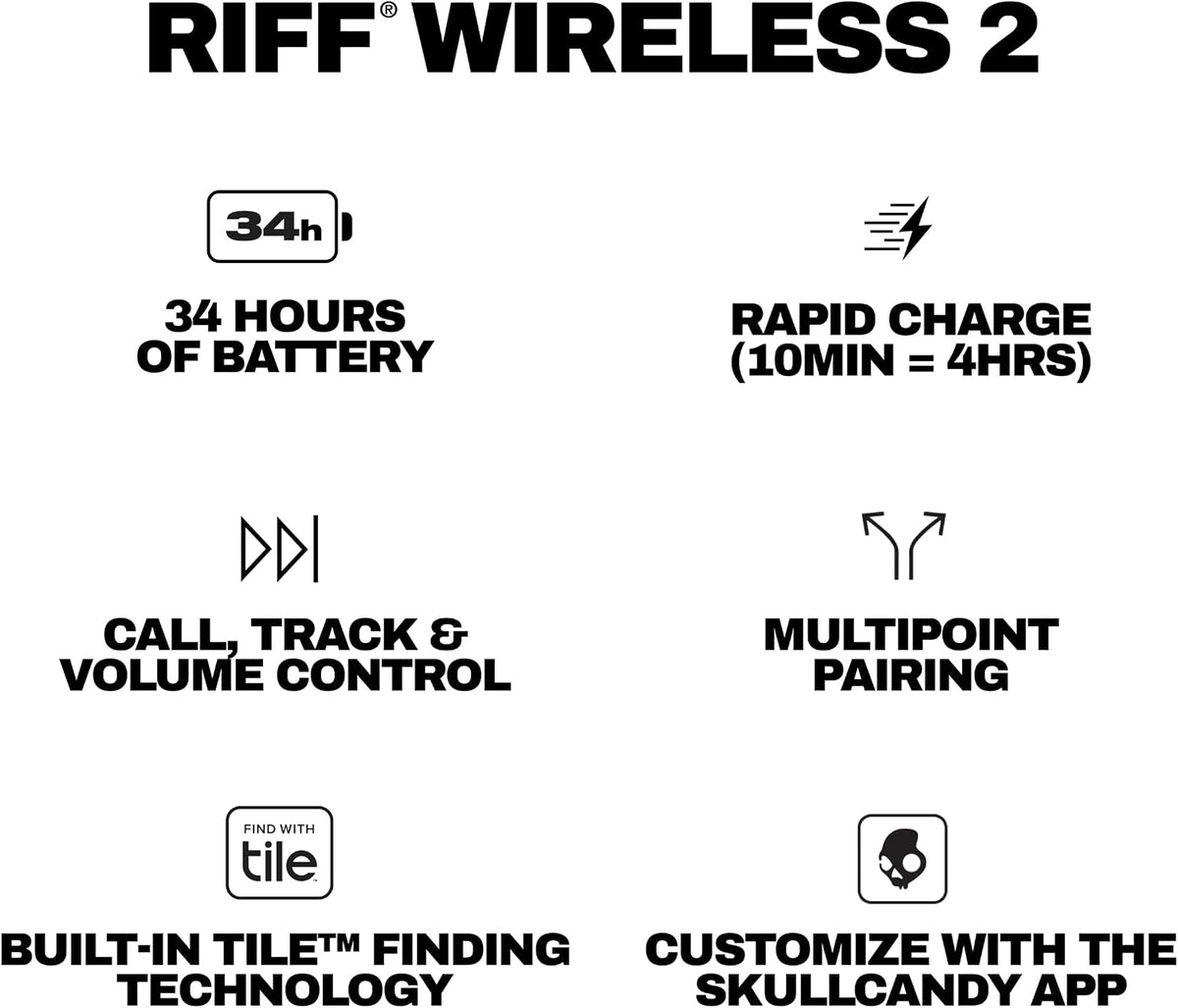 Skullcandy Riff Wireless 2 Trådløse On-Ear Hovedtelefoner S5PRW-P740