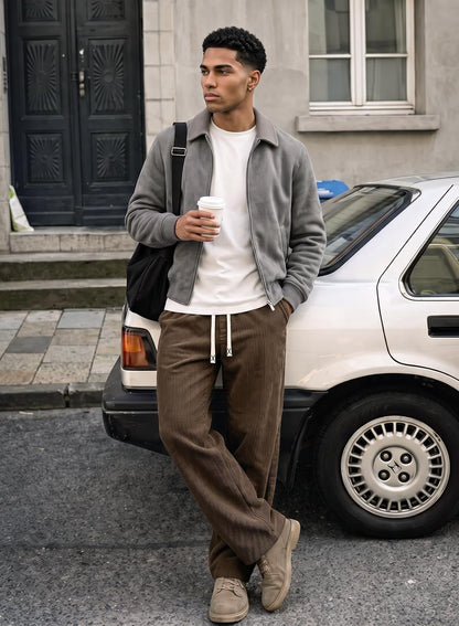 JMIERR Herre Fløjlsbukser Wide Leg Baggy Sweatpants