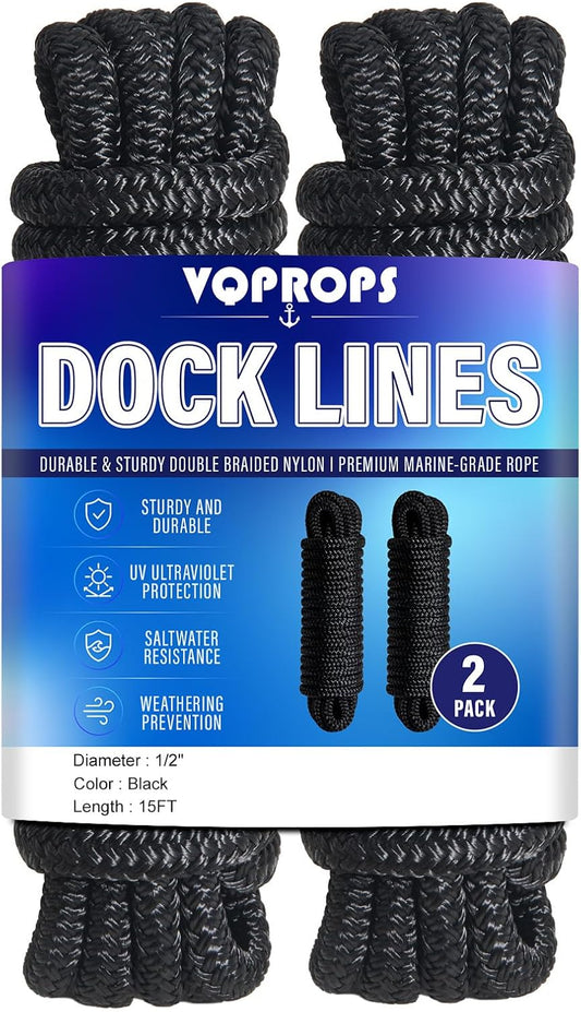 VQPROPs Fortøjningsreb 1,3 cm x 4,6 m 2 Stk.