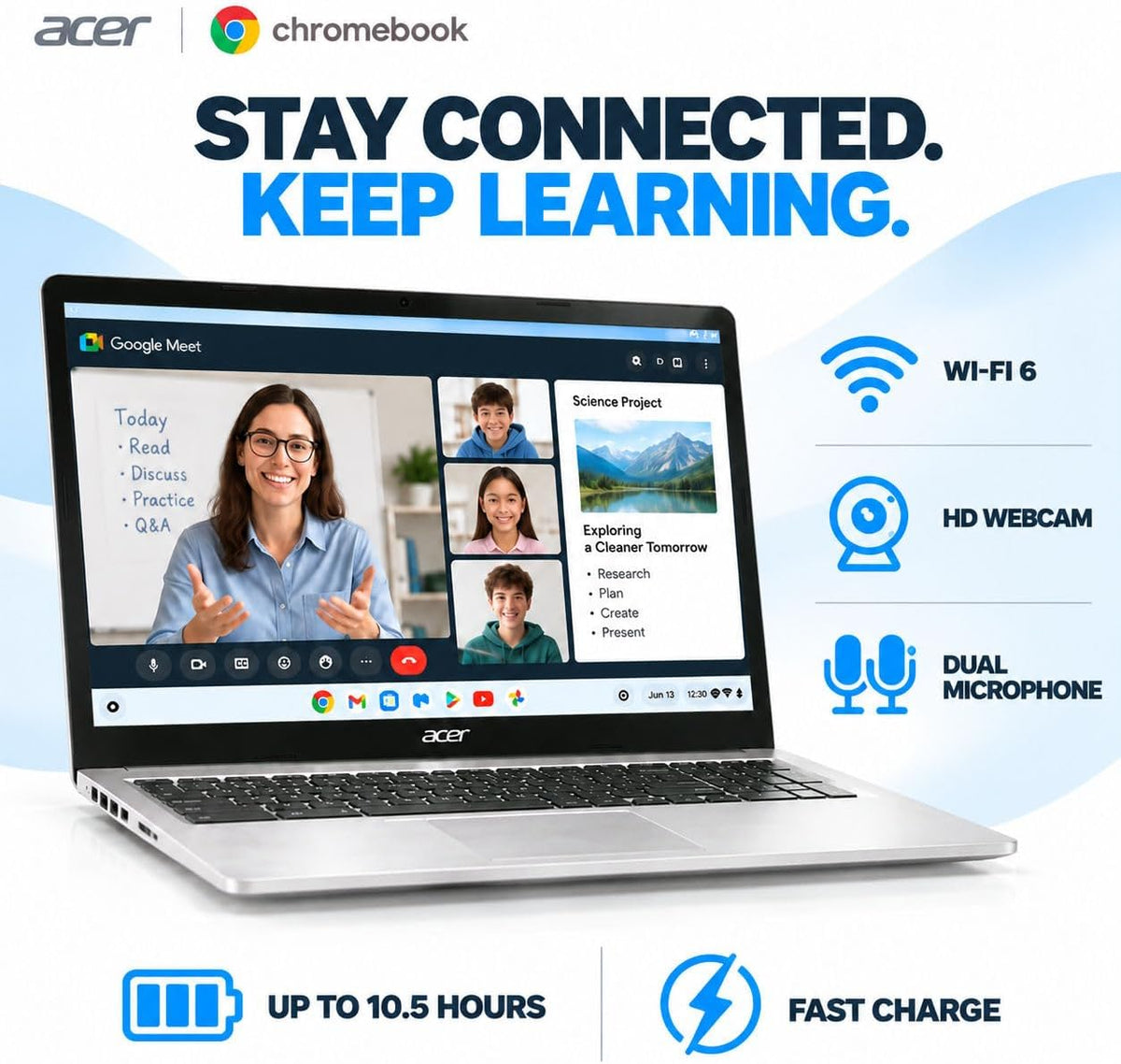 Acer Chromebook 315 15.6" Bærbar Computer Intel Celeron