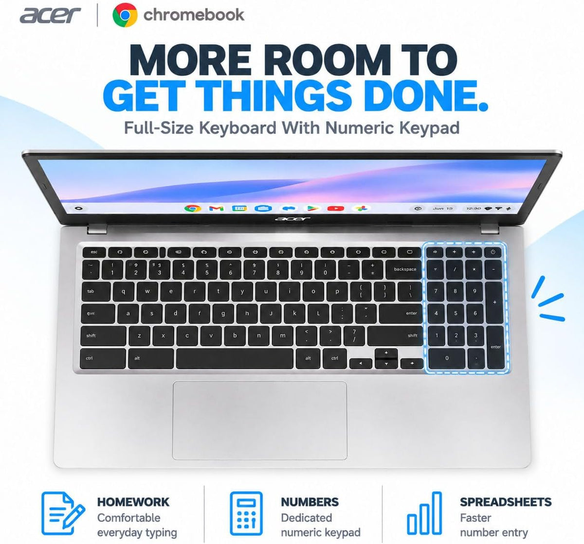 Acer Chromebook 315 15.6" Bærbar Computer Intel Celeron