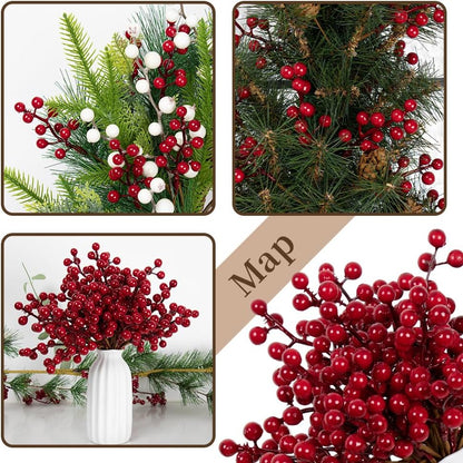 Kunstige Bærgrene Juledekoration 16.5 cm 32 Stk. JX-2343