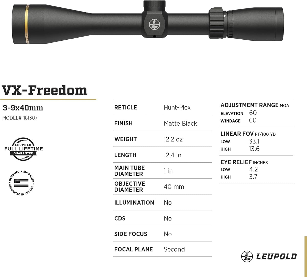 Leupold Kikkertsigte VX-Freedom 3-9x40mm 181307