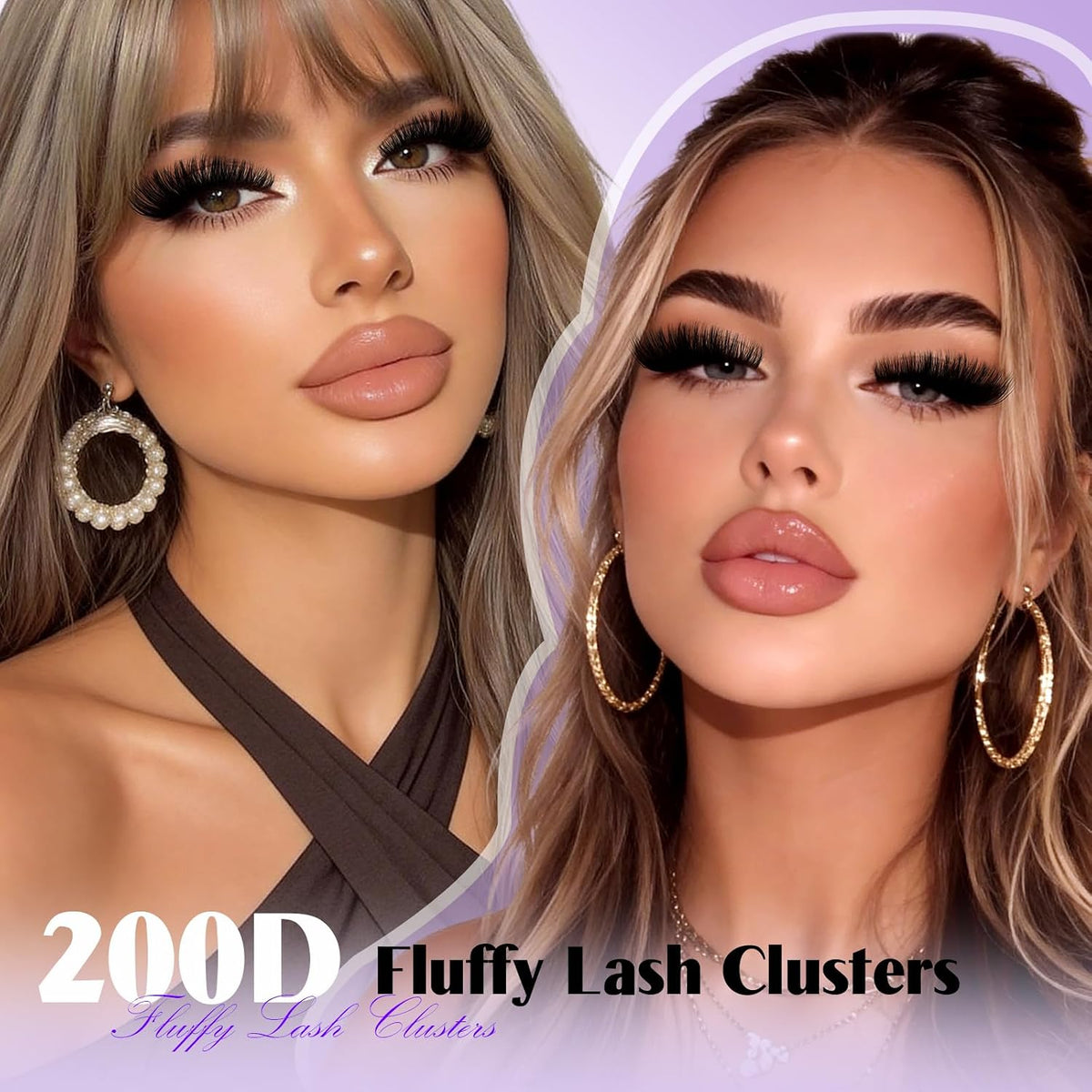 B&Qaugen Fluffy Lash Clusters Kunstige Øjenvipper til Kvinder