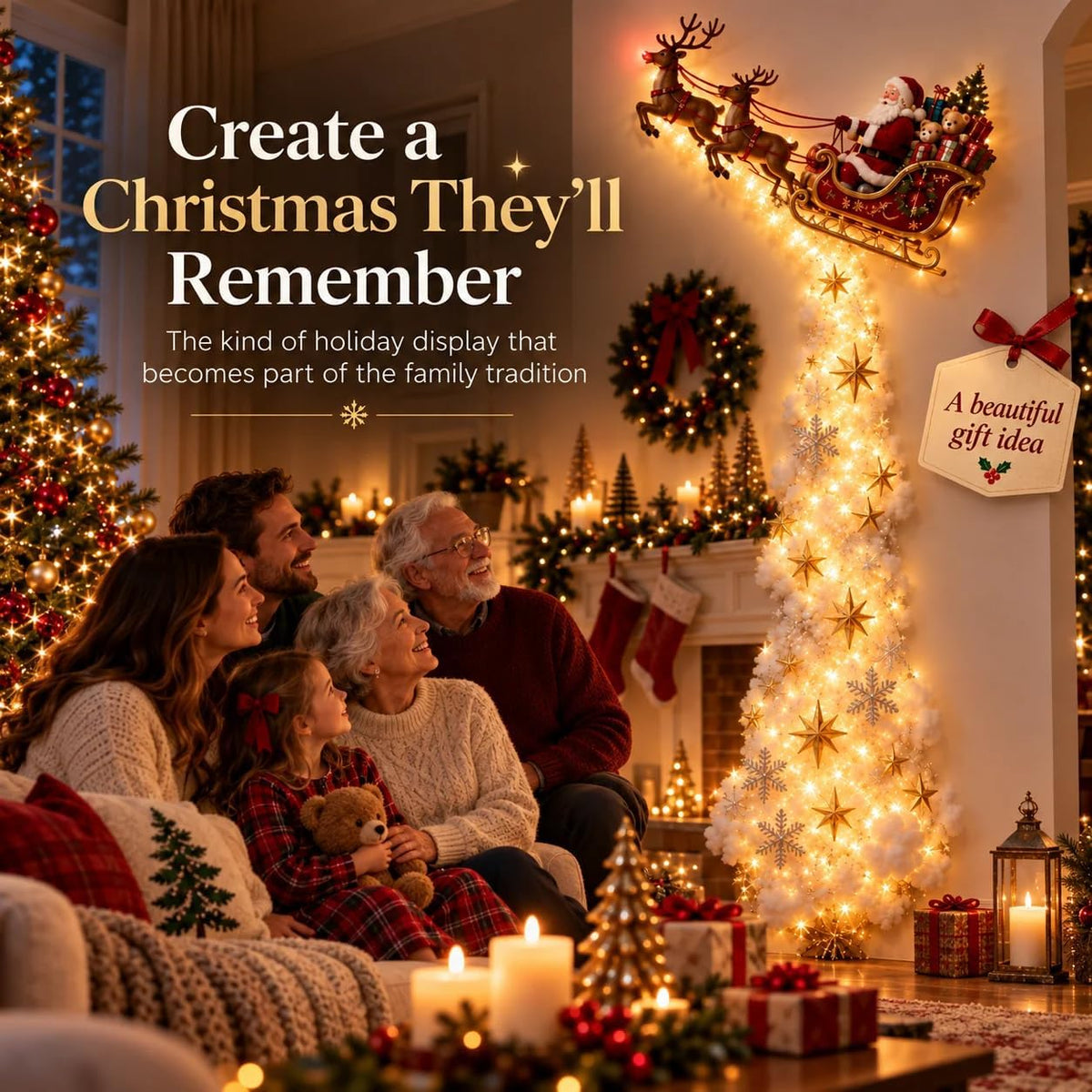 Christmas Magic Trail LED Julevæglampe 80 x 40 cm