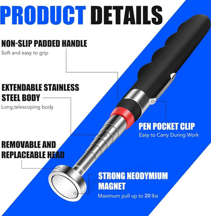 Teleskopisk Magnetisk Opsamler 9.1 kg Trækkraft 76.2 cm VS-2 Pickup Tool+ 2E20
