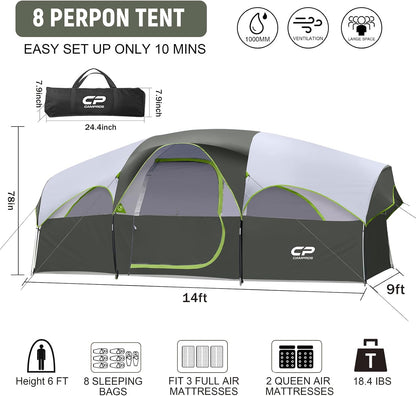 CAMPROS CP Camping Telt 8 Personer CP-140972