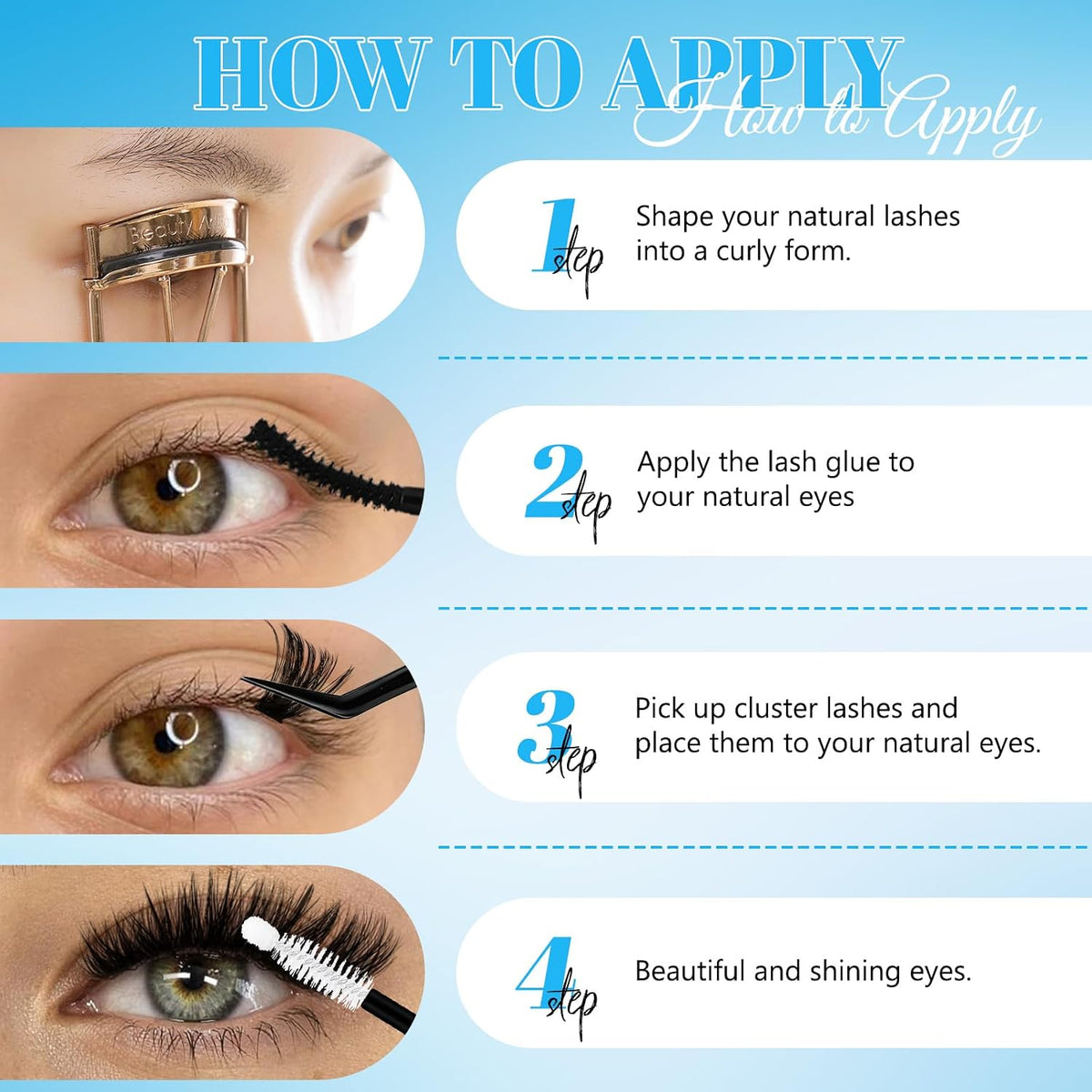 ADORANCE Lash Clusters DIY Kunstige Øjenvipper til Kvinder 370 Stk