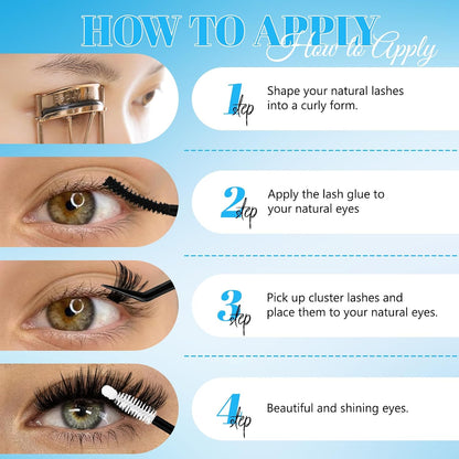 ADORANCE Lash Clusters DIY Kunstige Øjenvipper til Kvinder 370 Stk