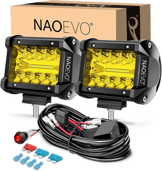 NAOEVO LED Pods Arbejdslygter 10.2 cm 2 Stk.