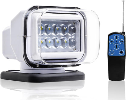 OEOVON Fjernbetjent 360° LED Søgelys til Båd og Lastbil 12V-24V 50W