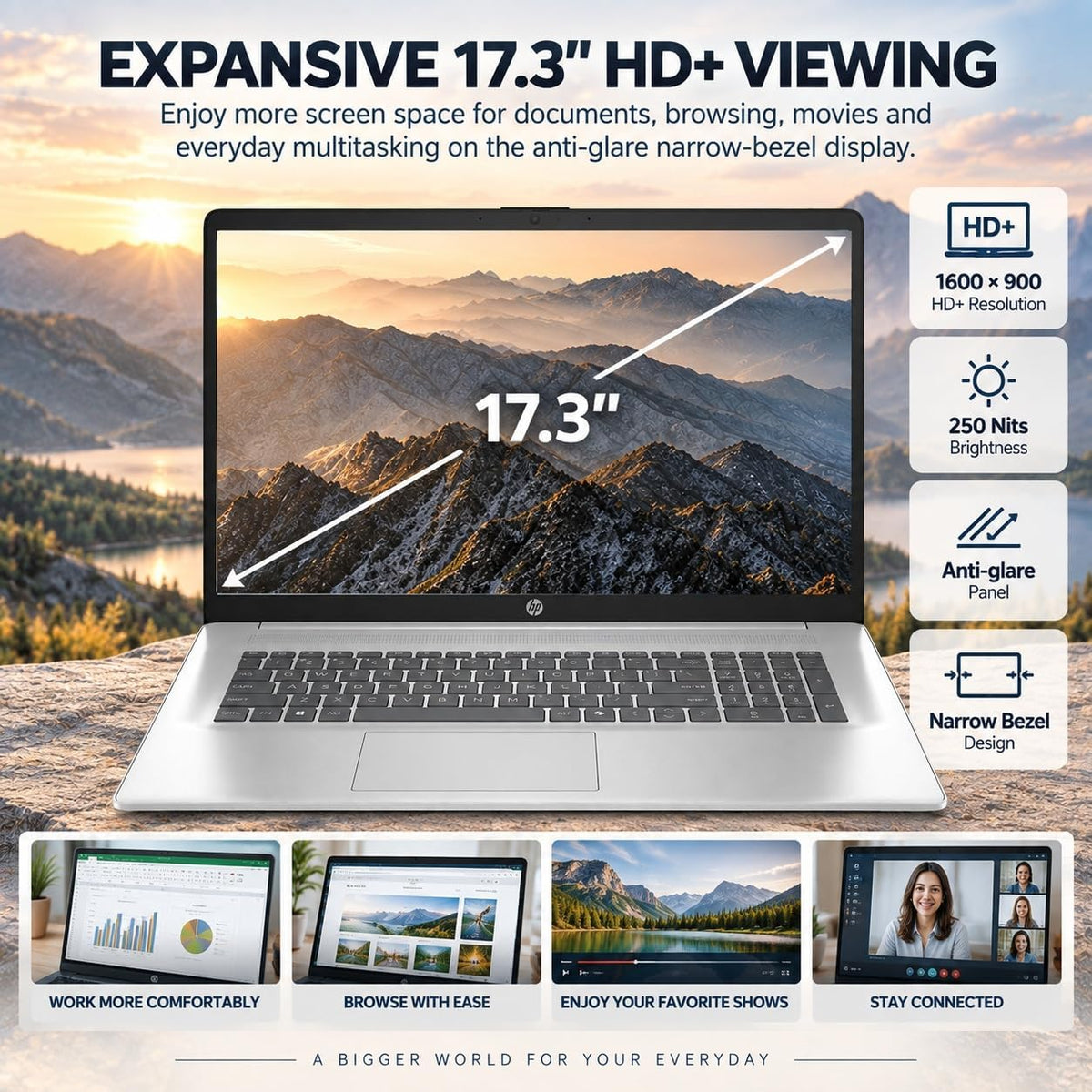 HP 17.3" HD+ Bærbar Computer