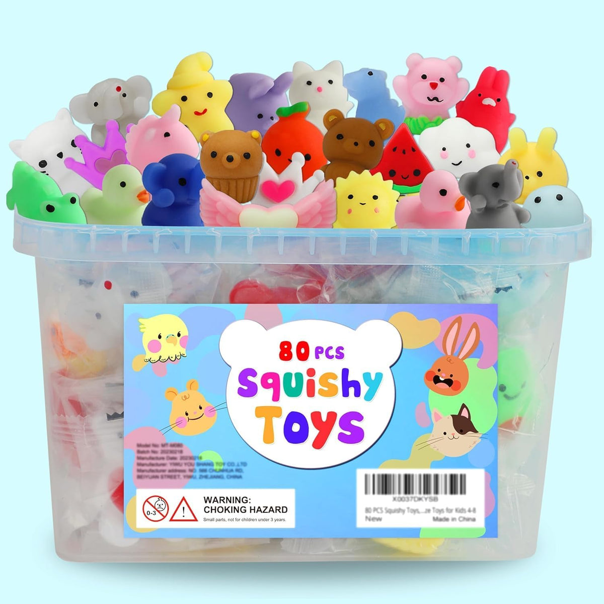 SquishiQ Kawaii Mochi Squishies Fidget Legetøjssæt