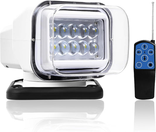 LuxBang Fjernbetjent 360° LED Søgelys til Båd og Lastbil 12V-24V 50W