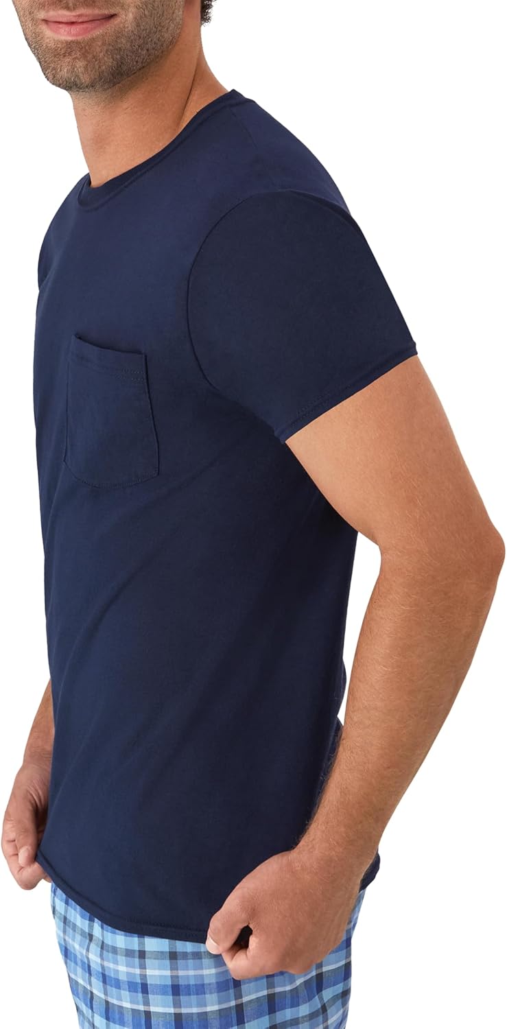 Hanes Herre T-shirt Lomme Bomuld Rund Hals 6-Pak 2135