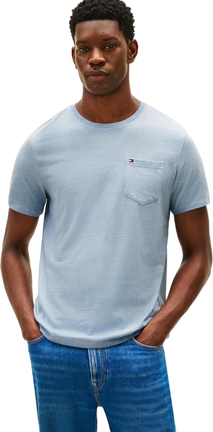 Tommy Hilfiger Herre T-shirt Essential Bomuld Brystlomme Kortærmet