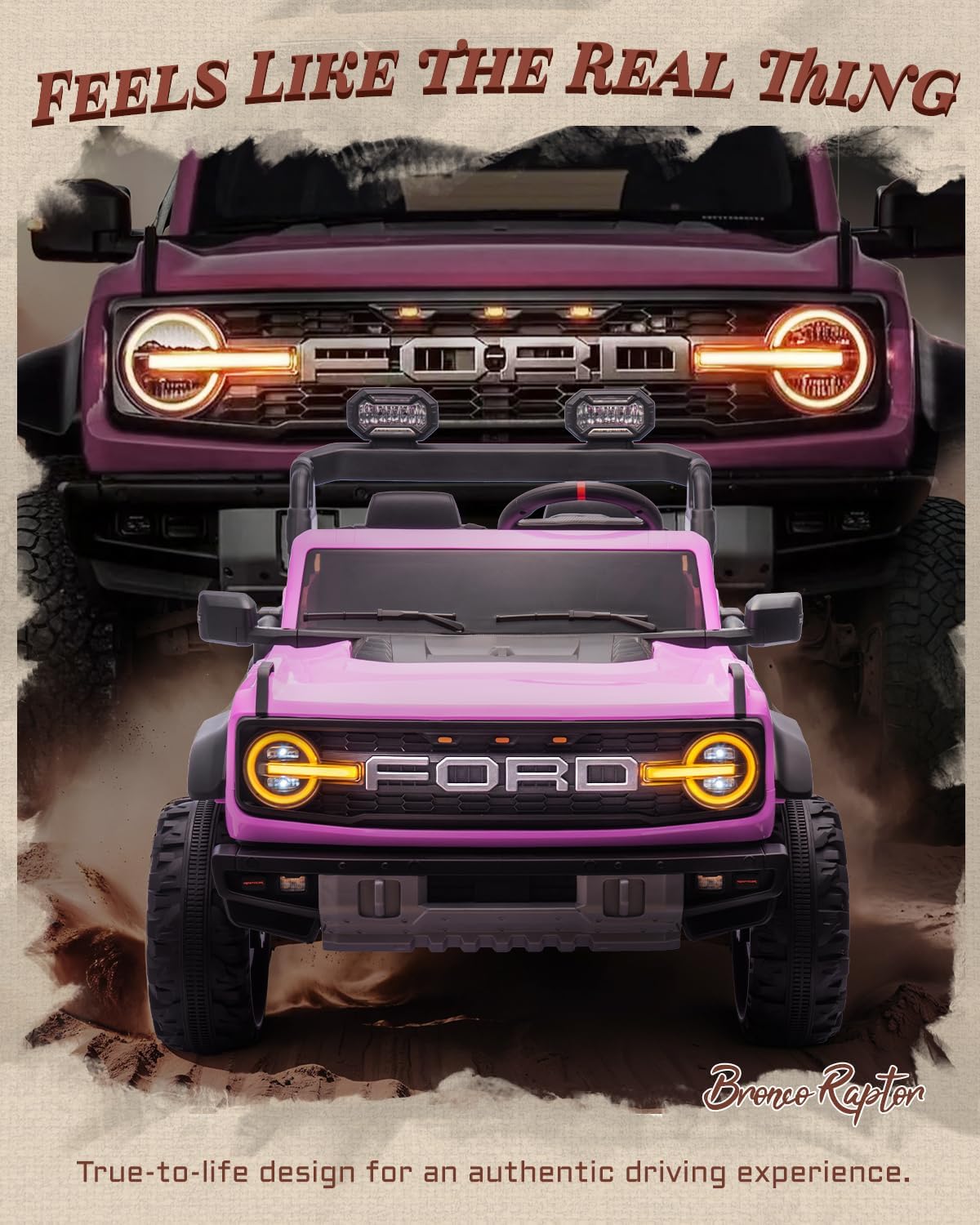 Ford Bronco Raptor Elbil til Børn 2-Personers FB001