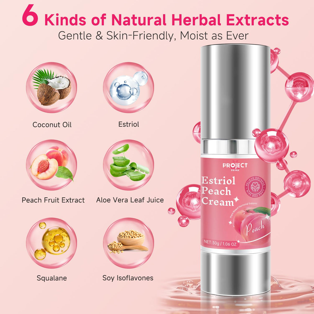 PROJECT PRINK Natural Peach Intimcreme til Kvinder 31ml