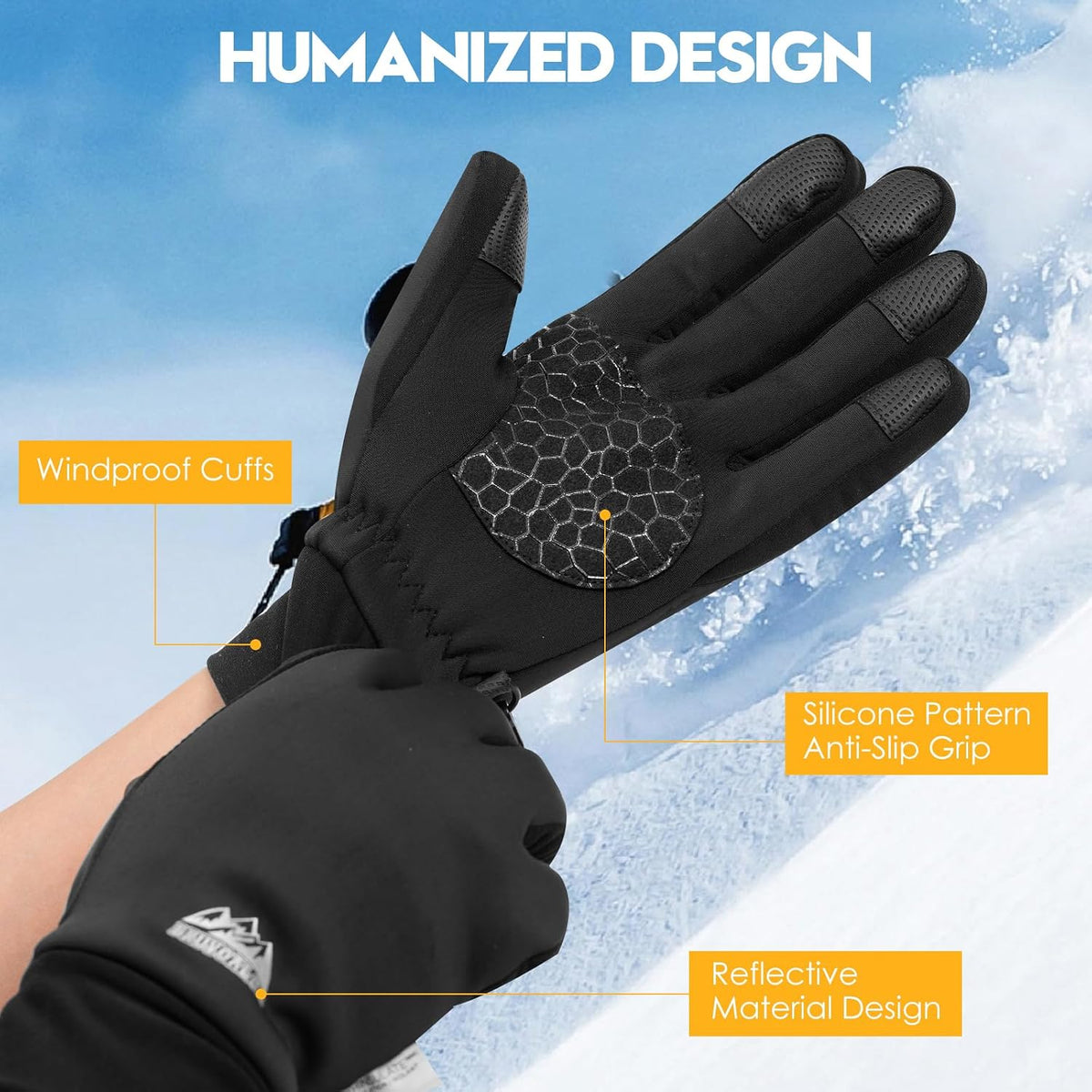 Bruvoalon Unisex Vinterhandsker Touchscreen Skridsikker W429
