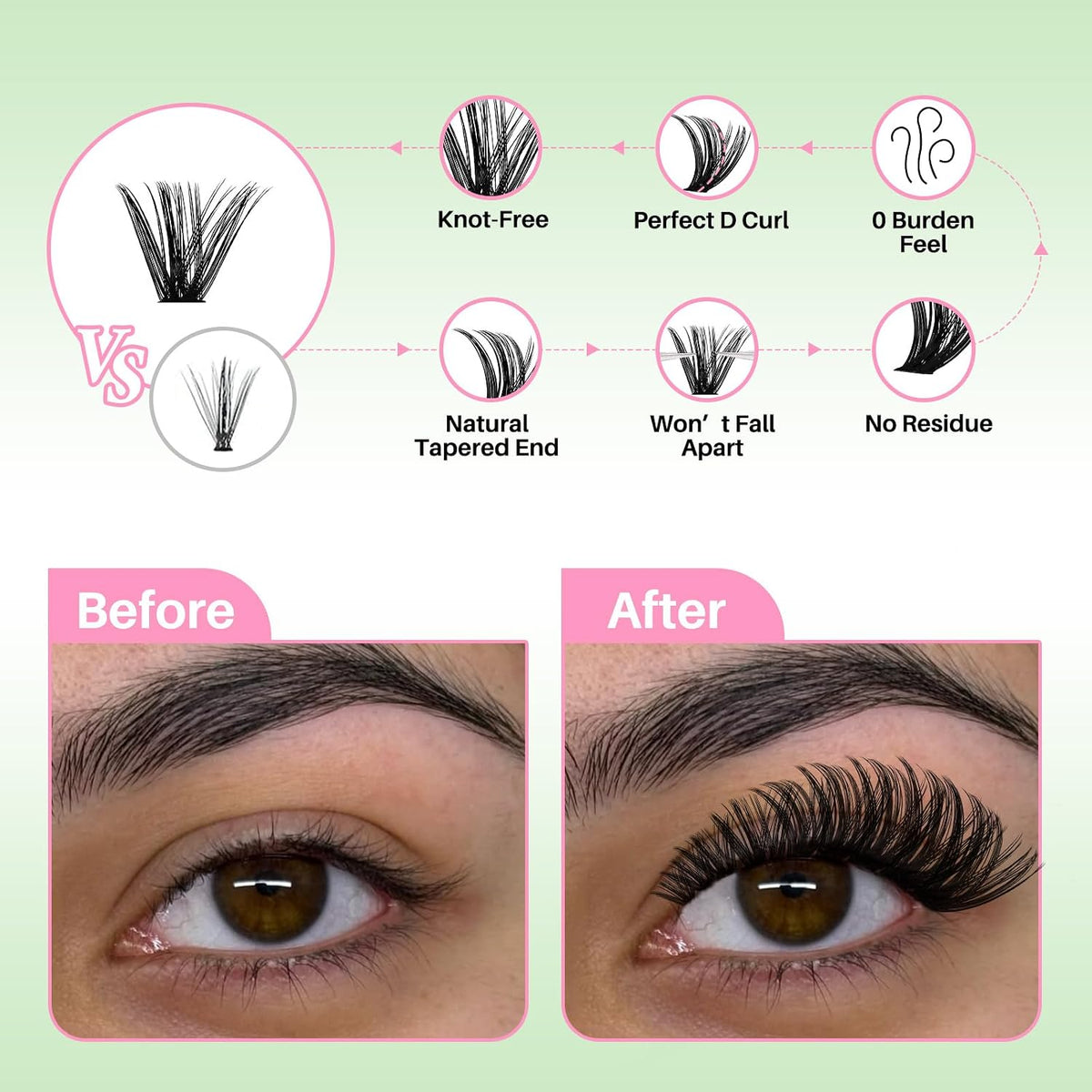RITALASH Lash Clusters Kit Kunstige Øjenvipper til Kvinder
