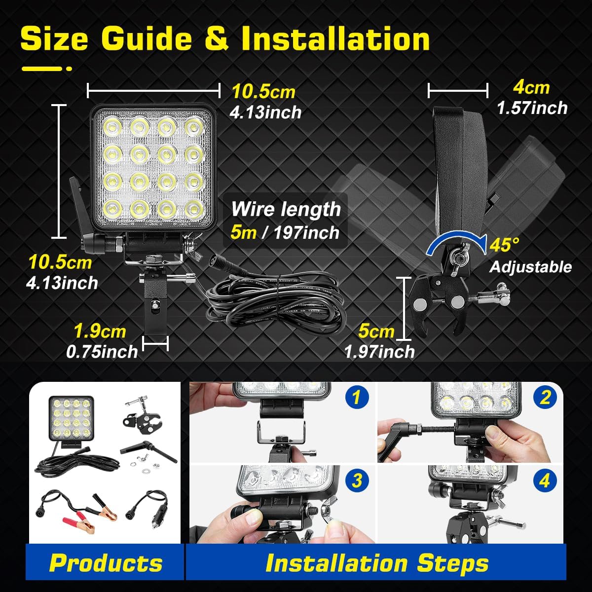 WFPOWER LED Bådprojektør 16 cm KF-1004490