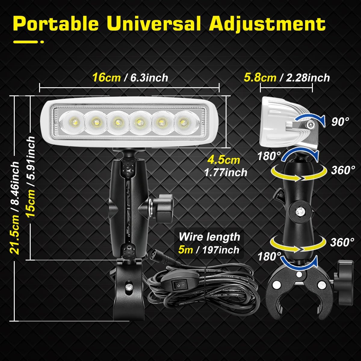 WFPOWER 360° LED Bådprojektør 16 cm KF-1005250A