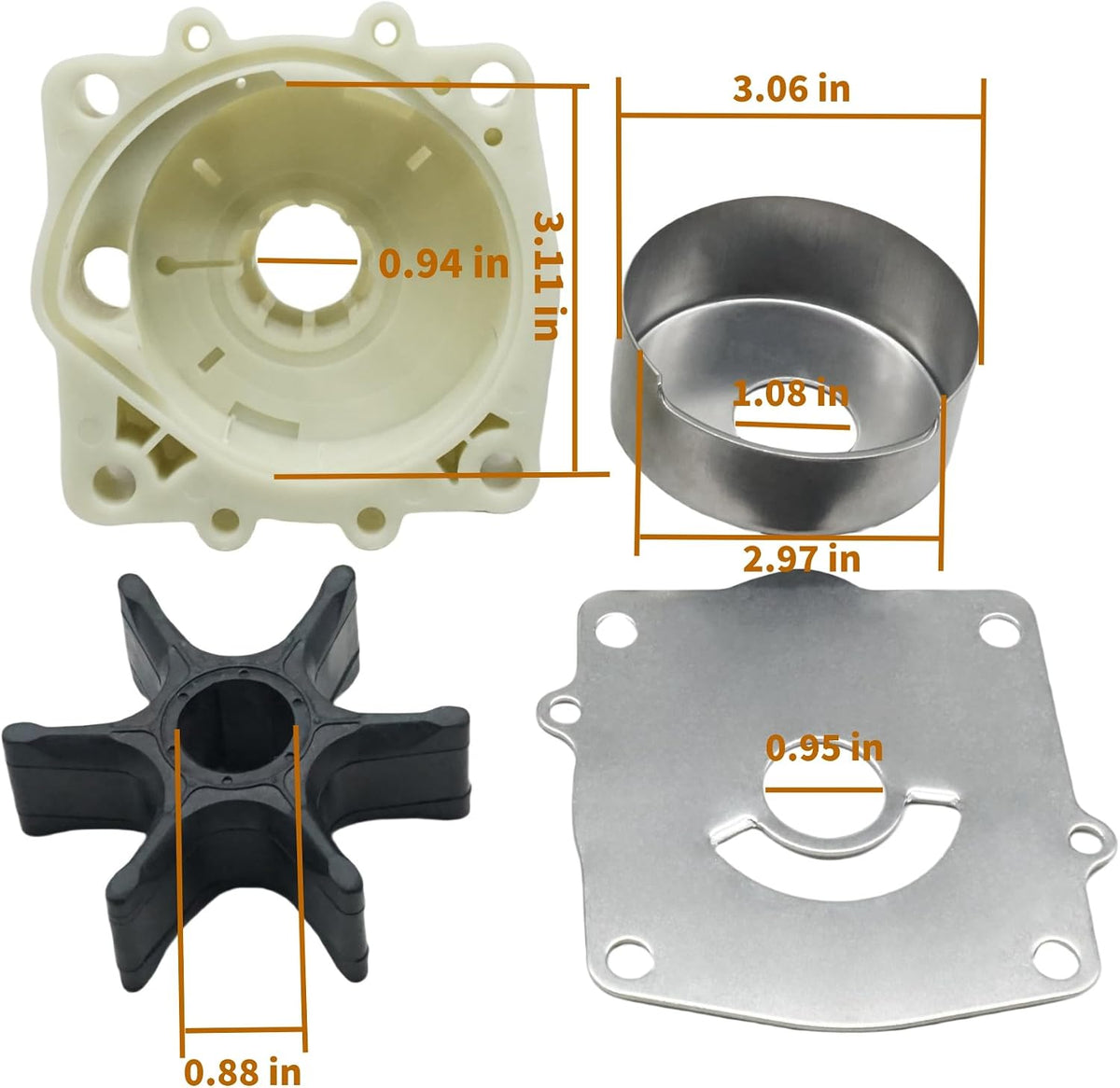 Vandpumpe Impeller Reparationssæt til Yamaha 150-300HK 61A-W0078