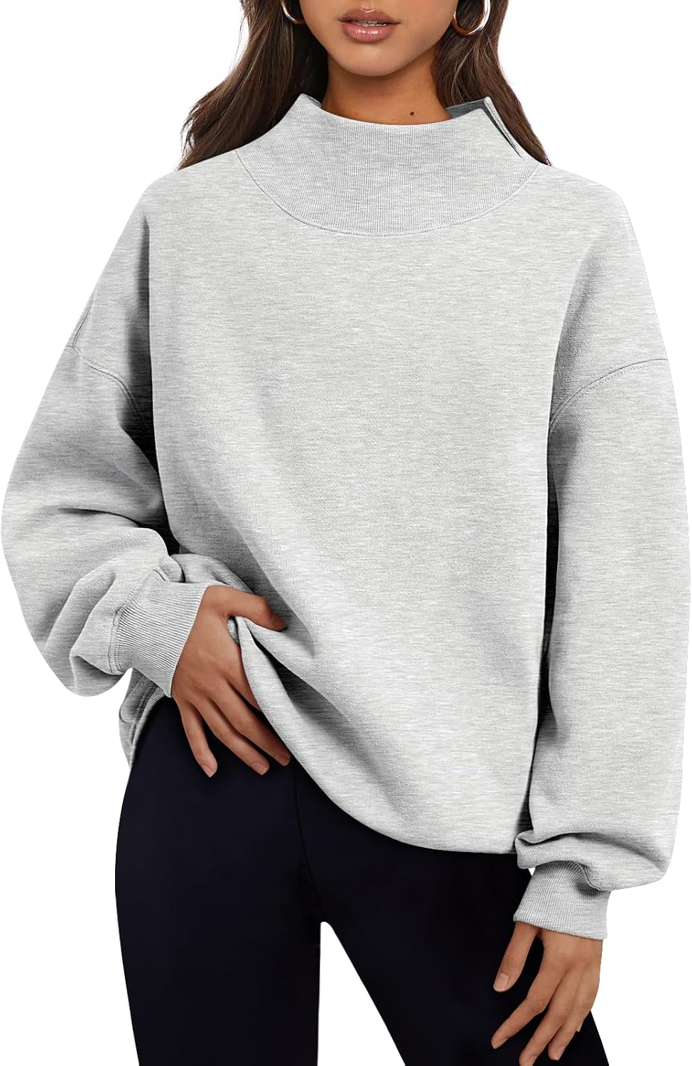 Trendy Queen Mock Neck Sweatshirt til Kvinder
