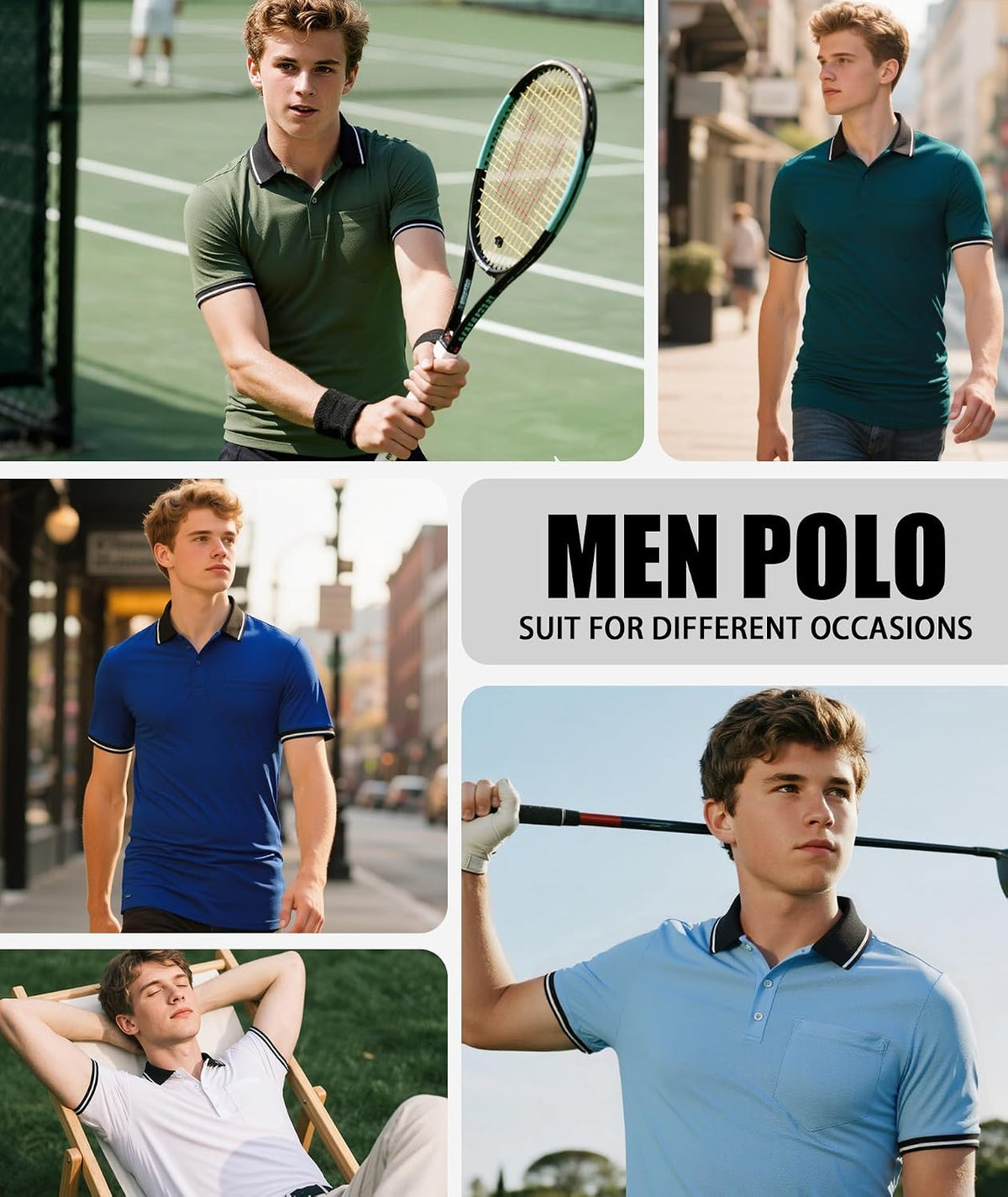 Herre Polo T-shirt Kortærmet Med Lomme 3-pak