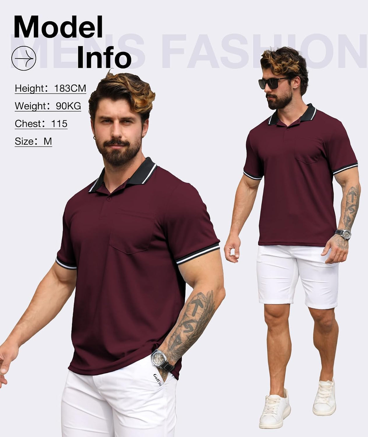 Herre Polo T-shirt Kortærmet Med Lomme 3-pak