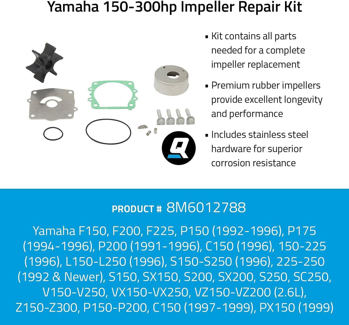 Quicksilver Impeller Reparationssæt til Yamaha 150-300HK 8M6012788