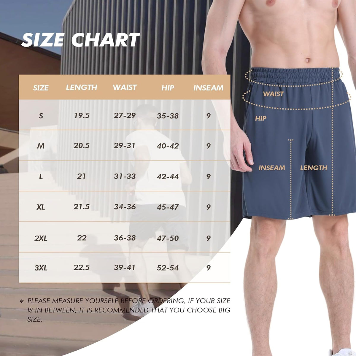BOOJO Herre Træningsshorts Quick Dry Lommer 7-Pak