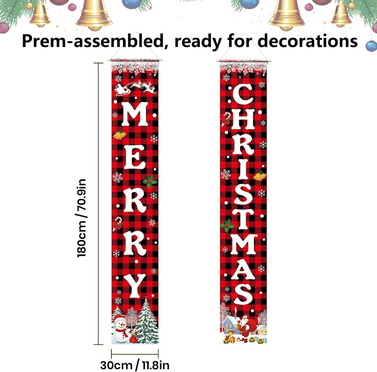 Merry Christmas Banner Juledekoration 182,9x30,5 cm