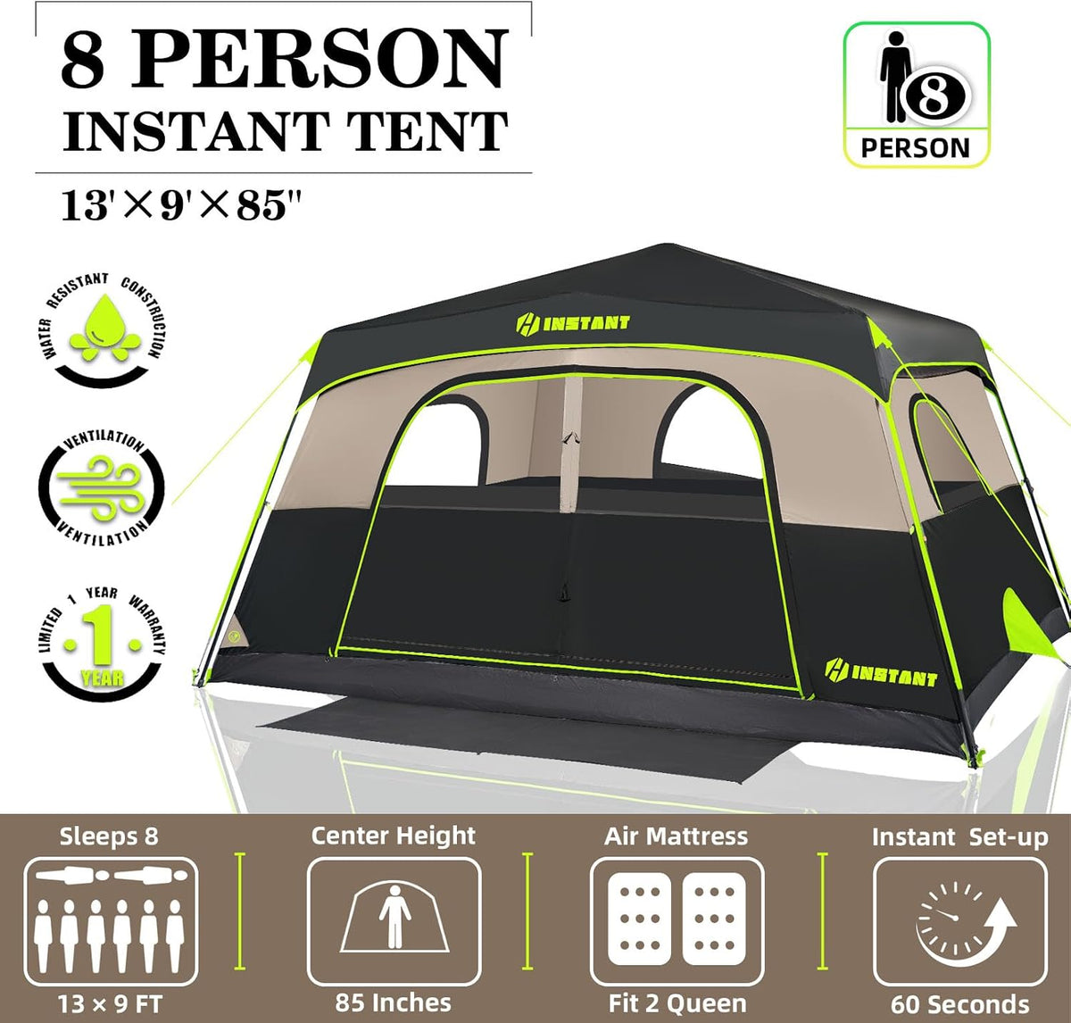 HINSTANT Camping Telt HTS-P8 NEW