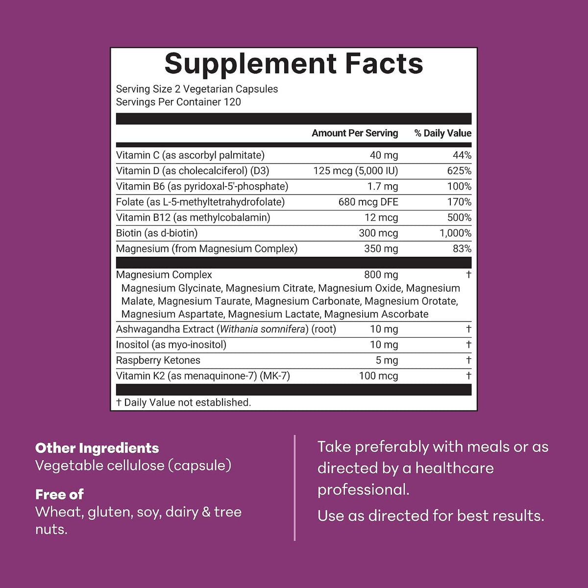 Micro Ingredients Magnesium Complex til Kvinder 240 Kapsler