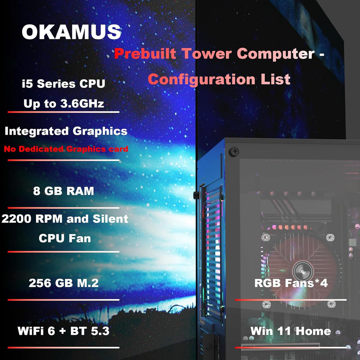 OKAMUS OKAMUS-7 Gaming PC Intel Core i5