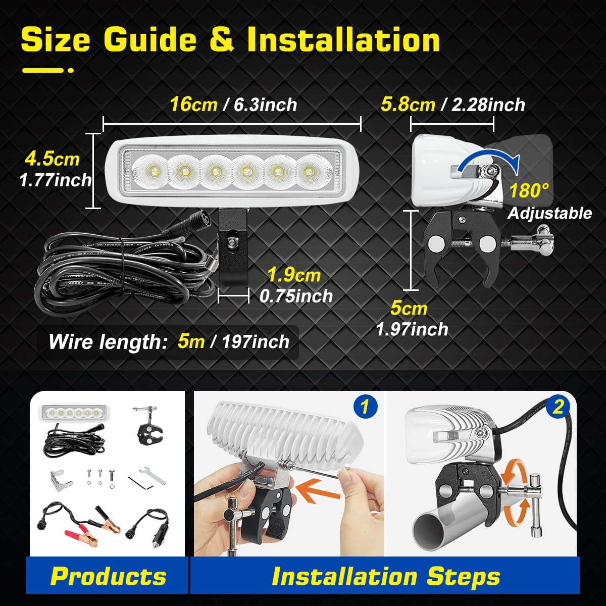 WFPOWER LED Bådprojektør 16 cm KF-1004550