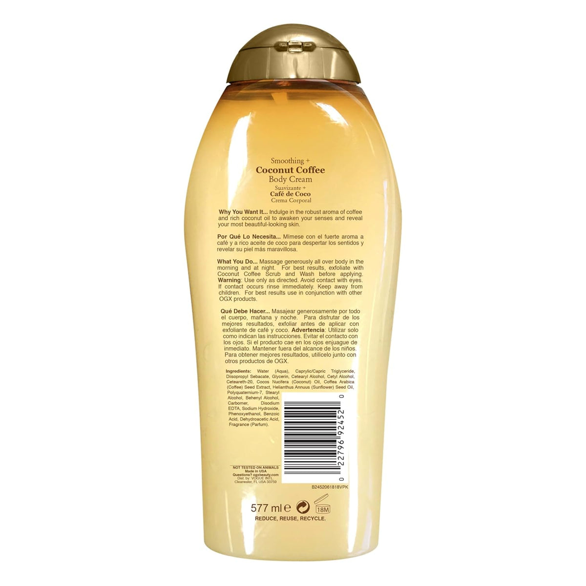 OGX Smoothing + Coconut Coffee Body Cream 4092452