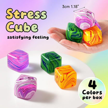 Yooshi Squishy Stress Cube Fidget Sæt 4 Stk. YS-3cm Stress Cube-4Pcs