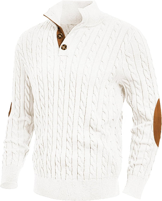 JMIERR Herre Striktrøje Kabelstrik Langærmet Pullover