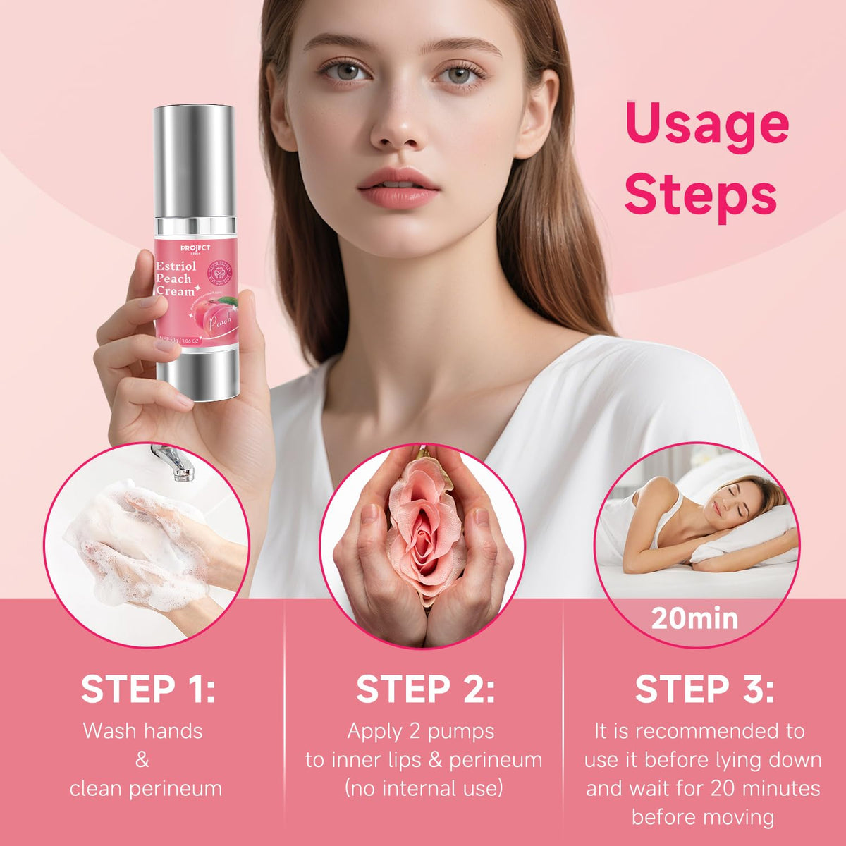 PROJECT PRINK Natural Peach Intimcreme til Kvinder 31ml
