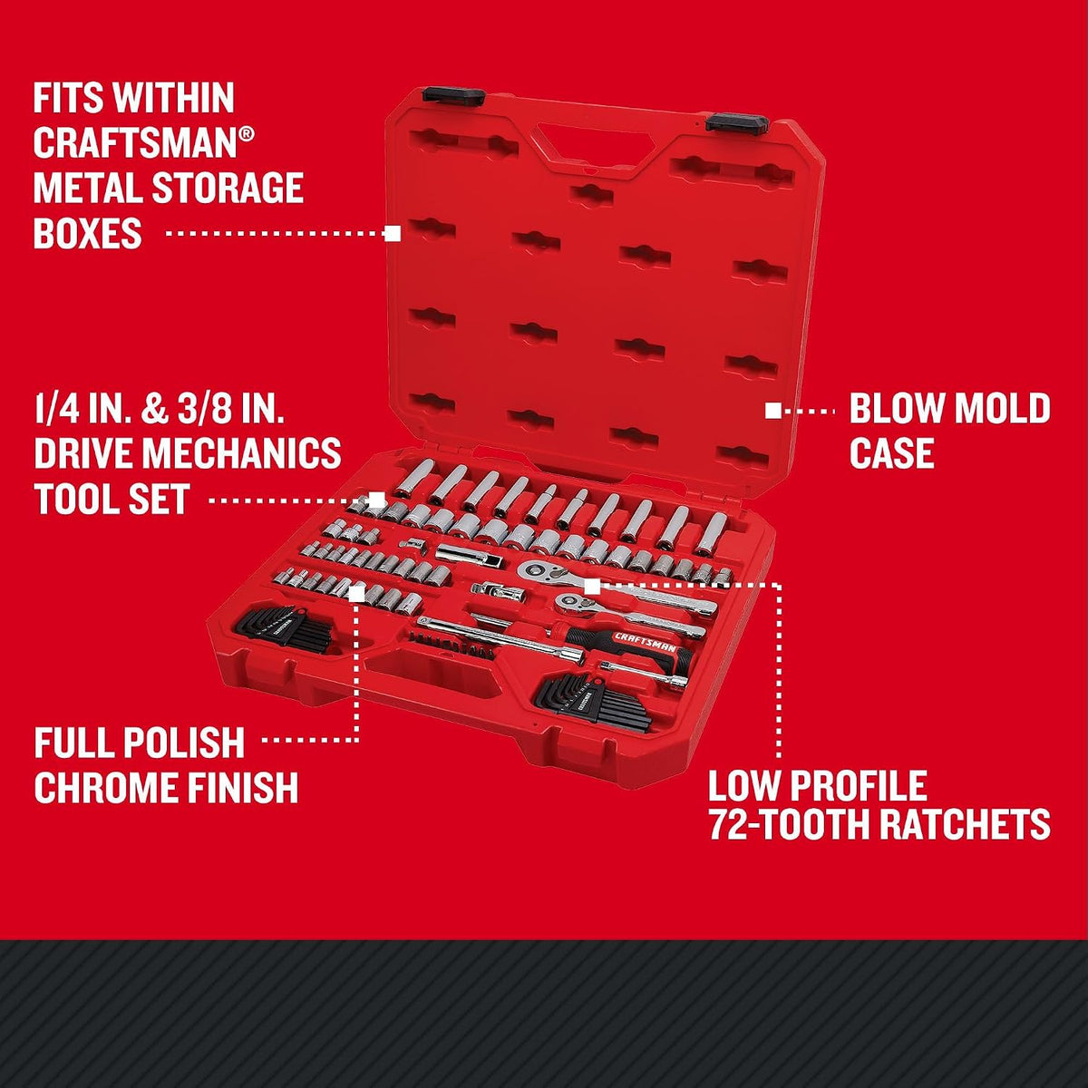 CRAFTSMAN Mekanikerværktøjssæt 83 Dele SAE/Metrisk CMMT12121